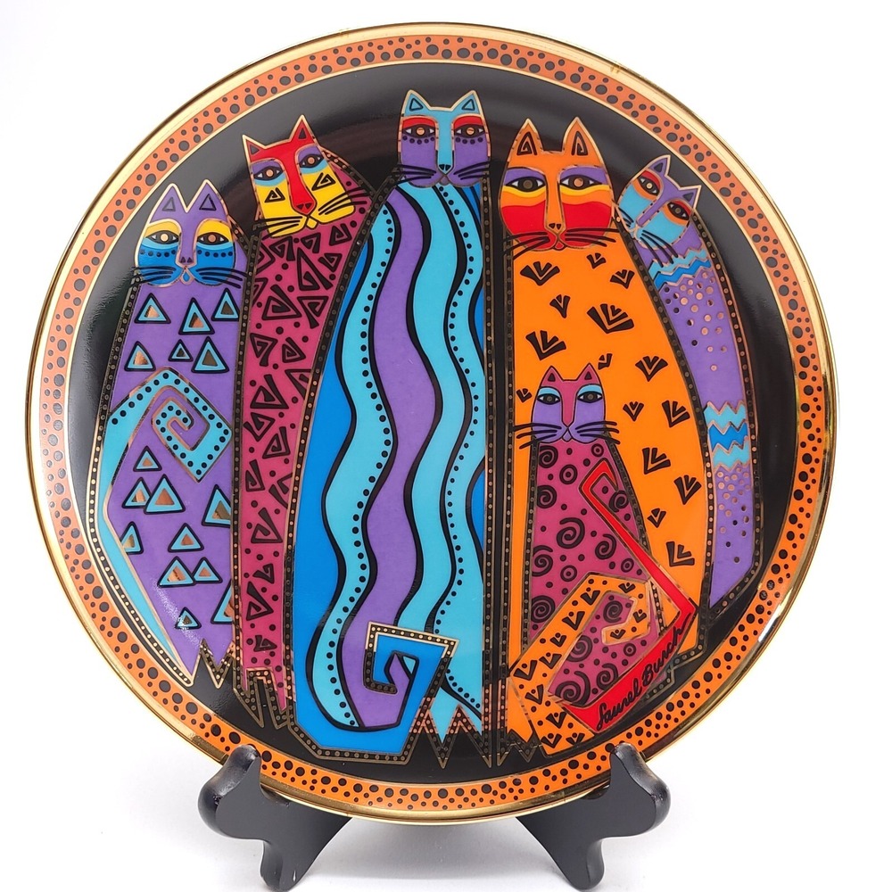 Laurel Burch Santa Fe Felines Limited Edition Plate Franklin Mint Fine Porcelain